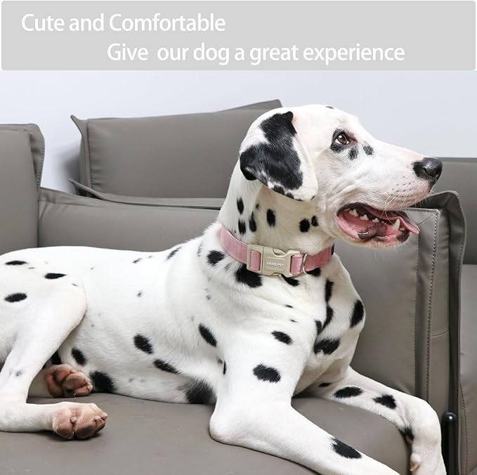 ARING PET Pink Dog Collar-Cute Dog Collar for Small Dogs, Lightweight Cotton Wedding Pet Collars with Quick Release Buckle for Small Medium Large Dog