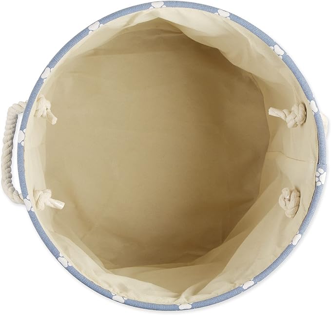 Bone Dry Pet Storage Paw and Bone, Trellis Collection, Large Round, 15x18x18, Stonewash Blue