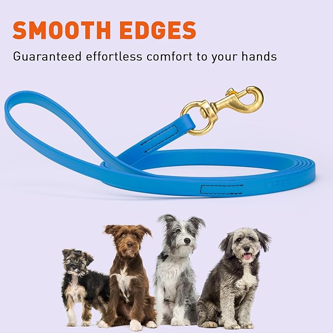 Viper Biothane K9 Working Dog Leash Waterproof Lead for Tracking Training Schutzhund Odor-Proof Long Line with Solid Brass Snap for Puppy Medium and Large Dogs, 33ft Passionfruit Pink