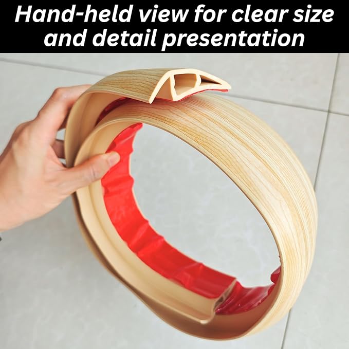 1/2" to 3/5" Height Threshold Ramp - Rubber Threshold, Floor Transition Strip, Door Strip, Wheelchair Ramp, Carpet to Tile Strip (Raw Timber Tone, 40 inches)