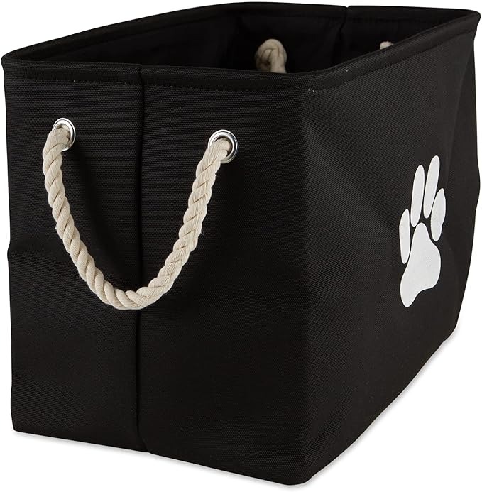Bone Dry Pet Storage Collection Collapsible Bin, Black, Medium Rectangle