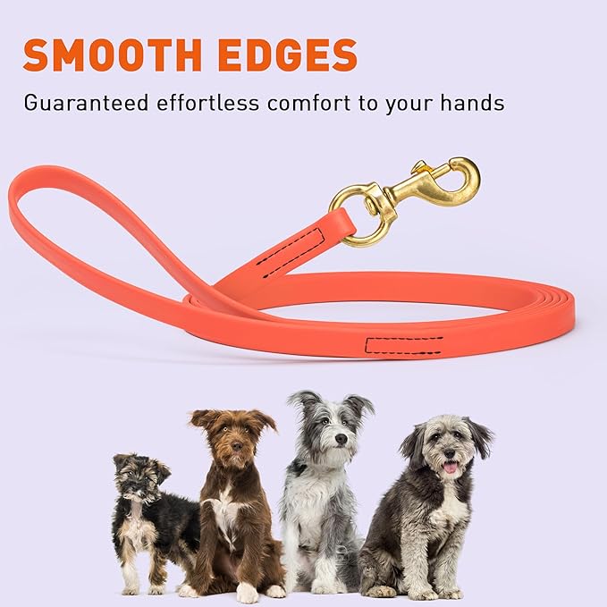 Viper Biothane K9 Working Dog Leash Waterproof Lead for Tracking Training Schutzhund Odor-Proof Long Line with Solid Brass Snap for Puppy Medium and Large Dogs, 20ft Coral