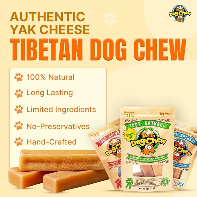 Tibetan Dog Chew Yak Cheese Sticks - Natural Treats for Extra Large Dogs, Long-Lasting, Easy Digest, Perfect for Aggressive Chewers, Grain and Gluten-Free, 9 Durable Chews