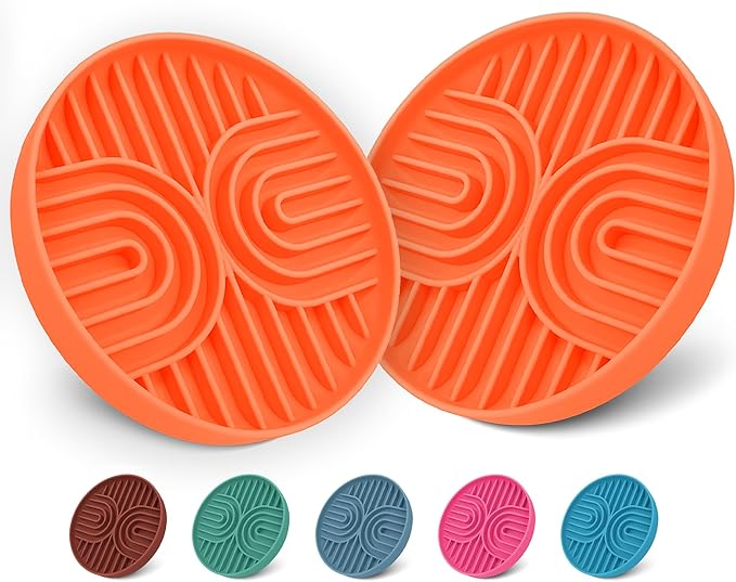 Slow Feeder Dog Bowls, Dishwasher Safe, Non-Slip Base, BPA-Free Slow Eating Dog Bowl (Terra Cotta, 2-Pack)