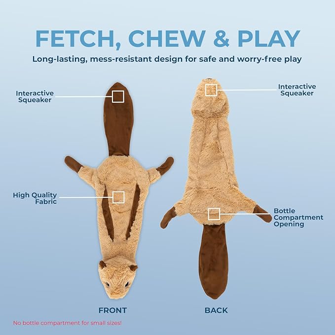 Best Pet Supplies Squeaky Dog Toys with Soft Durable Fabric for Small, Medium and Large Pets Interactive Toy for Indoor Play, Supports Active Biting and Play - Monkey, Squirrel, Medium