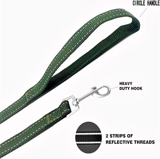 Nylon Training Dog Leash for Small Medium Dogs, 15ft 20ft 30ft 50ft 100ft Reflective Long Leash Dog/Puppy Lead for Obedience Recall Training, Camping