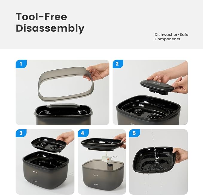 Gardner Pet Dog Bowls 1 Gallon Pet Water Fountain, Vortex Dog Water Bowl Dispenser, Ultra Quiet Automatic Cat Fountain with Filter, Splash-Proof, Without Adapter (UV, Black)