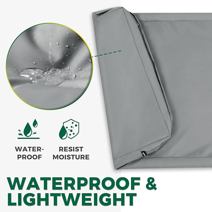 Waterproof Dog Bed Cover Replacement Washable, Easy to Clean, Pet Hair Resistant, Heavy Duty Oxford, Zipper Closure, Indoor/Outdoor Use, Fits 44 Inch Dog Crate - Extra Large XL - 44"x 32"x 3" - Grey