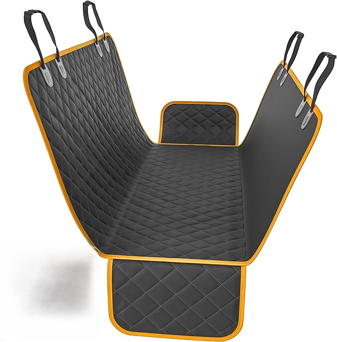 Active Pets Orange XL Dog Car Hammock Back Seat Cover, Waterproof Backseat Cover Protector for Truck Bench Rear of Sedans or SUVs, Essential Pet Supplies Vacuum or Wipe Clean, Machine Washable