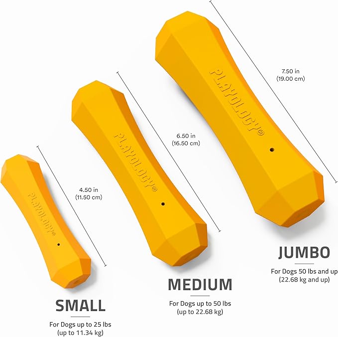 Playology Dog Toys | Durable Squeaky Chew Stick for Dogs | Jumbo Cheddar Cheese Scented Toy - Easy to Clean and Made from Non Toxic Materials