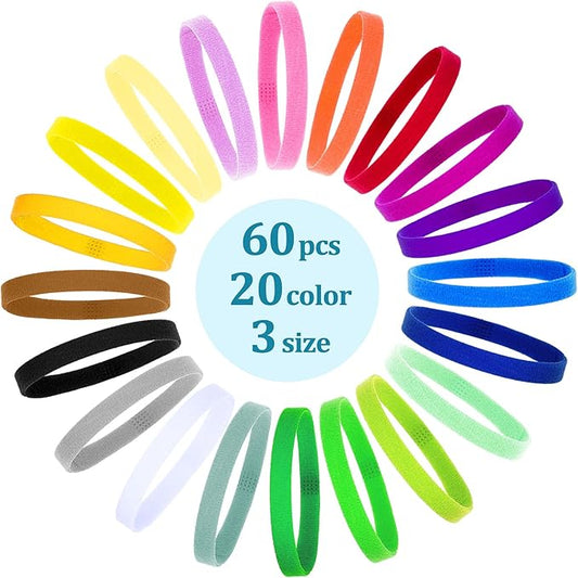 Frienda 60 Pieces Puppy Whelping Collars Newborn Pet Collars Double-Sided Adjustable ID Bands Puppy ID Bands for Newborn Pet Dog Cat(S, M, L)