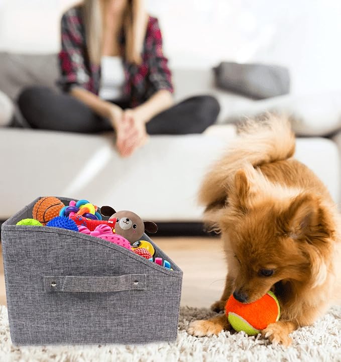 Personalized dog toy basket for dogs shallow baskets in large perfect for dog toy bin for living room playroom closet gift basket home decoration