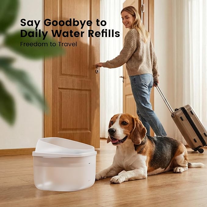 Gardner Pet 1 Gallon Pet Water Fountain, Vortex Dog Water Dispenser, Ultra Quiet Automatic Cat Fountain with Filter, Splash-Proof, Easy to Clean,Without Adapter(UV,White)