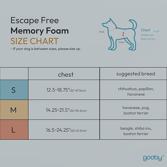 Gooby Escape Free Memory Foam Harness - Red, Large - No Pull Step-in Small Dog Harness with Four Point Adjustment - Perfect on The Go Dog Harness for Medium Dogs No Pull and Small Dogs