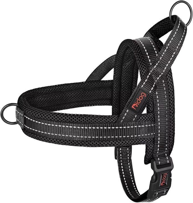 Didog No Pull Dog Harness with Soft Mesh Padded,Reflective & Quick Fit Light Weight Dog Strap Vest Harness,Easy for Walking Training (XS:Chest 15-18", Mesh-Black)