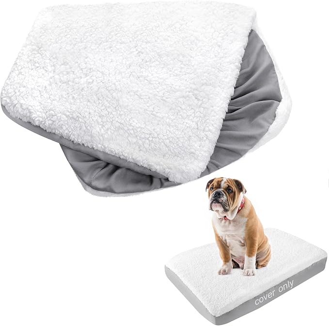 Dog Bed Covers Replacement Washable (Cover Only), Waterproof Warm Dog Mattress Cover Plush Dog Bed Cover-Easy to Remove, Plush Dog Pillow Cover, Soft and Comfortable Puppy Pet Bed Cover