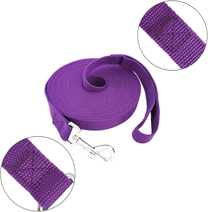 SALO Nylon Training Dog Leash for Small Medium Large Dogs, 3/4 Inch Wide, 20ft 30ft 40ft 50ft Long Leash Dog/Puppy Lead for Obedience Recall Training, Camping, or Backyard