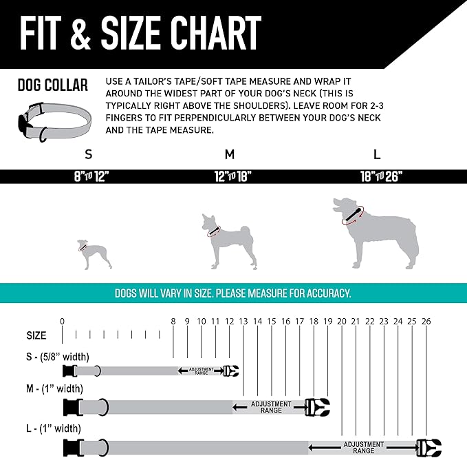 Wolfgang Heavy Duty, Adjustable Dog Collar with Quick Release Nylon Buckle for Walking & Training, RockyPeaks Print, Small