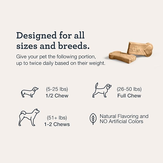 Kradle Chillers Hard Chews for Dogs - GABA L-Theanine - Occasional Anxiety Support - Chicken Flavor - 12 Hard Chews
