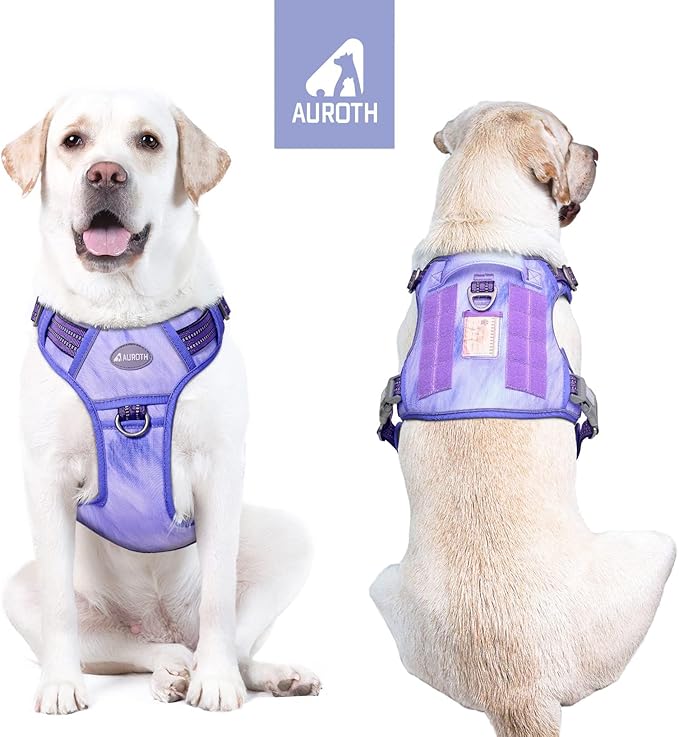 AUROTH Tactical Dog Harness for Large Dogs No Pull Adjustable Pet Harness Reflective K9 Working Training Easy Control Pet Vest Military Service Dog Harnesses Very Peri M
