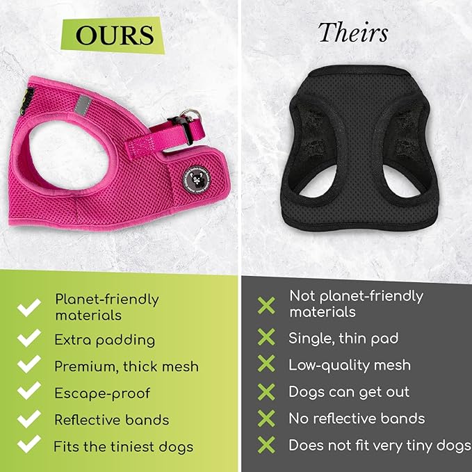 EcoBark Step in Dog Harness - Soft Mesh Dog Vest Harnesses - Reflective Adjustable No Pull and No Choke Halter - Comfort Padded Body Vest
