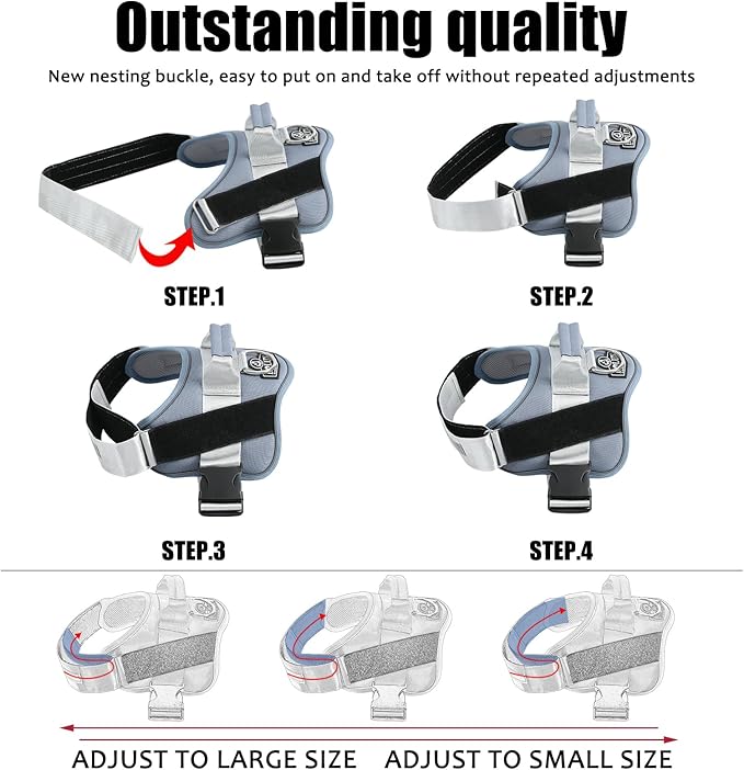 Bolux Dog Harness, No-Pull Reflective Dog Vest, Breathable Adjustable Pet Harness with Handle for Outdoor Walking - No More Pulling, Tugging or Choking