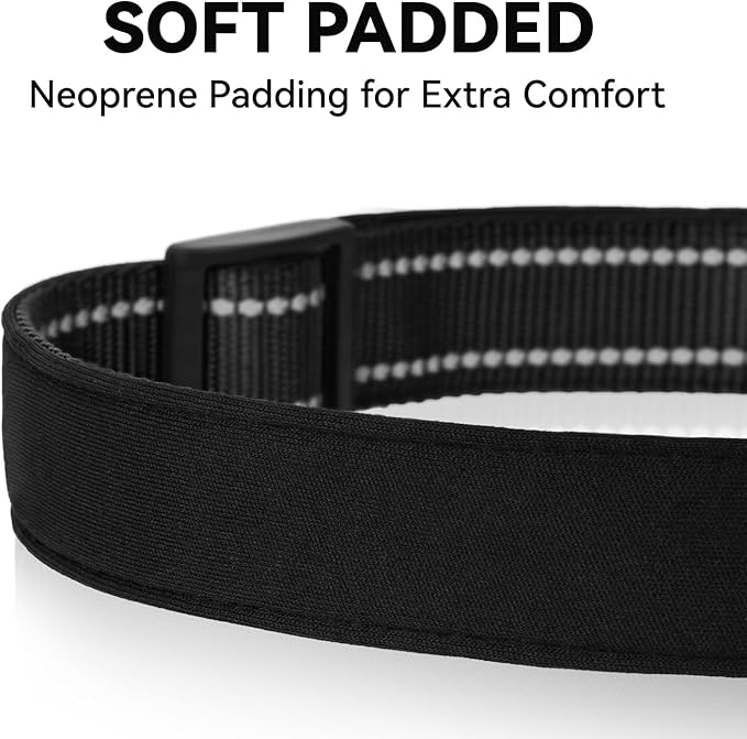 Reflective Dog Collar for Small Dogs, Soft Neoprene Padded with Quick Release Buckle, Adjustable Nylon Pet Collar for Walking,Black,S