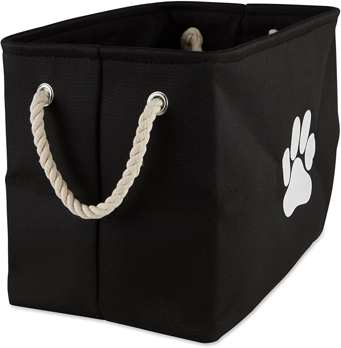 Bone Dry Pet Storage Collection Collapsible Bin, Black, Large Rectangle