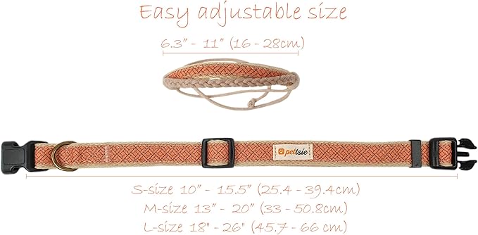 Pettsie Dog Bandana Collar with Matching Friendship Bracelet – Adjustable, Durable Hemp & Soft Cotton, Stylish & Comfortable Pet Bandana, Designed for Dog Lovers, Small, Orange