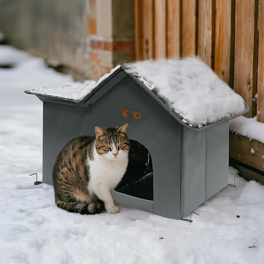 Outdoor Cat House, Feral Cat House, Pet Outside Waterproof House for Outdoor/Indoor Cats, Insulated Cat Bed for All Seasons (Camo, Upgrade)