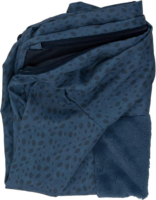 Furhaven Replacement Dog Bed Cover Plush & Almond Print L Shaped Chaise, Machine Washable - Blue Almonds, Jumbo (X-Large)