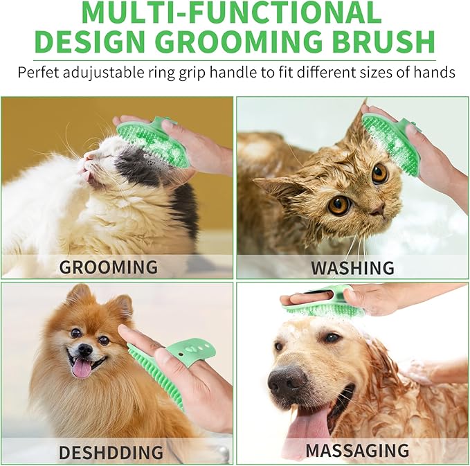 Professional 7 in 1 Dog Paw Cleaner for Dogs - Includes 1 Portable Paw Washer, 1 Bath Brush, 2 Dog Toothbrushes and 3 Absorbent Towels Note: Fits Paws 2.5 to 3.5 Inches Wide (Large, Light Green)