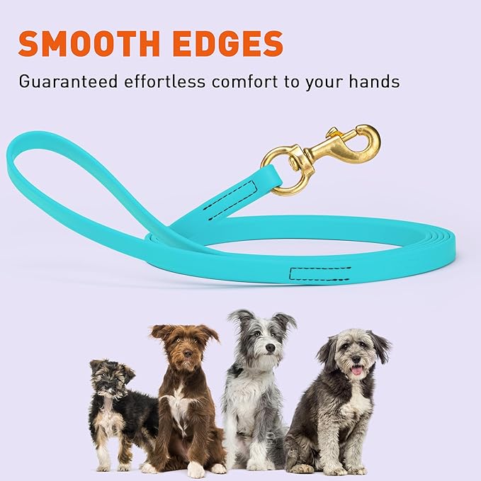 Viper Biothane K9 Working Dog Leash Waterproof Lead for Tracking Training Schutzhund Odor-Proof Long Line with Solid Brass Snap for Puppy Medium and Large Dogs, 20ft Sky Blue
