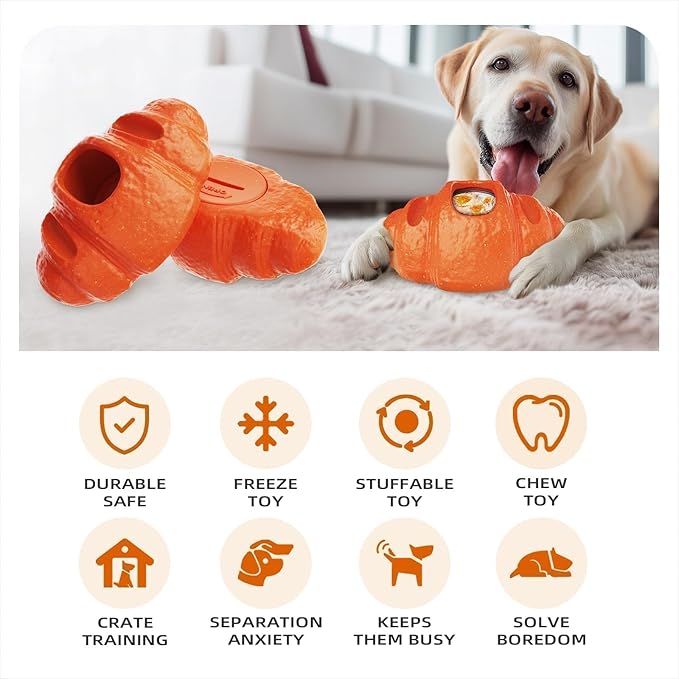 Aggressive Chew Toys for Large Dogs, Pet Valentine Anxiety Relief for Dogs Toy, Dog Frozen Treat Toy, Indestructible Chew Toys for Peanut Butter and Frozen Treats Reduces Anxiety