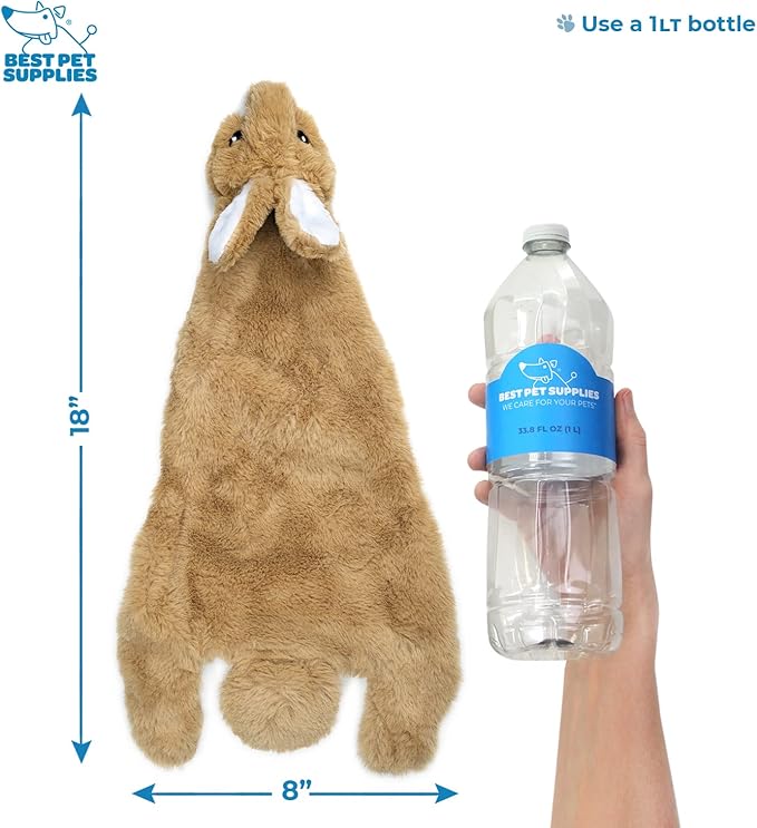 Best Pet Supplies Squeaky Dog Toys with Soft Durable Fabric for Small, Medium and Large Pets Interactive Toy for Indoor Play, Supports Active Biting and Play - Large (Hare, Sheep, Cow, Pig, Penguin)