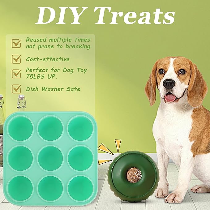 9Cavities Silicone Dog Treat Mold for Woof Pupsicle & Power Chewer Pupsicle, Frozen Dog Treat Molds for Making Refill Treats 75lbs&Up (Extra Large)
