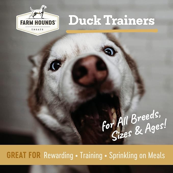 Farm Hounds - Duck Trainers - Premium Natural Jerky for Dogs - Made from 100% Humanely Raised Duck - Easy-Break - Great for Training & Treats - No Added Fillers - Made in USA - 4.5 oz - 2 Pack