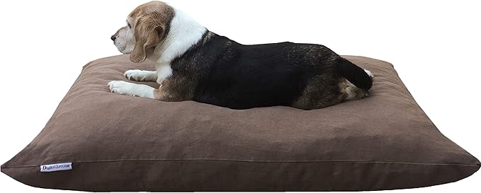 Dogbed4less Do It Yourself DIY Pet Bed Pillow Duvet Denim Cover + Waterproof Internal case for Dog/Cat at Large 48"X29" Brown Color - Covers only