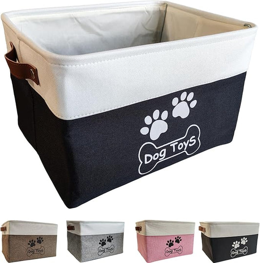 Dog Toy Basket Collapsible Dog Toy Box with Handles Foldable Dog Toy Bin for Pet Toys,Accessories