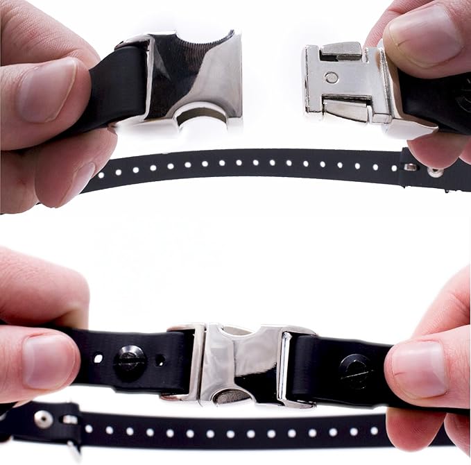 Educator Quick Snap Bungee Dog Collar, Biothane, Waterproof, Odorproof, Easy Connect and Disconnect Clasp and D Ring with Comfort Bungee Loop, Must be cut for Custom Fit, 3/4-Inch, Black