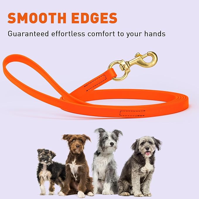 Viper Biothane Working Tracking Lead Leash Long Line for Dogs 2 Colors and 6 Sizes, Hunter Orange, 5/8" x 15ft,