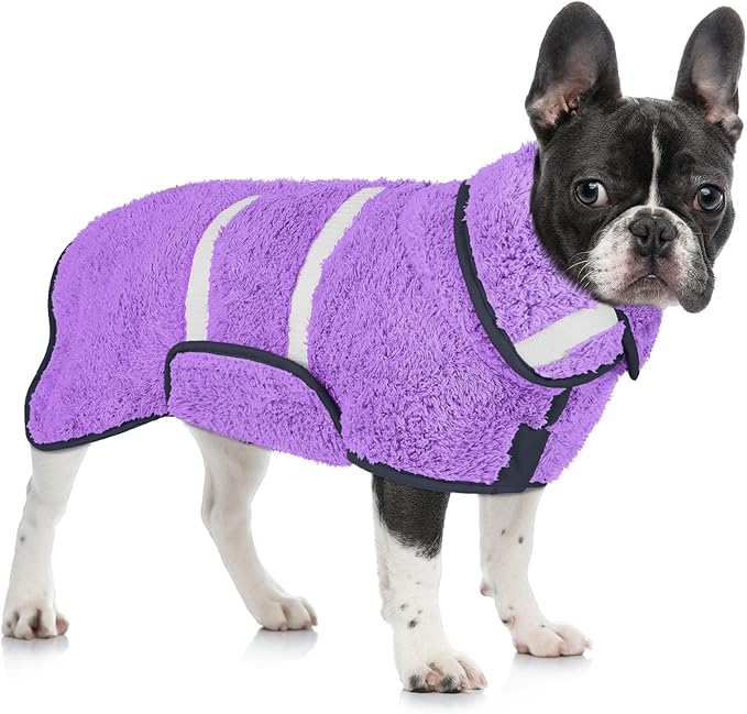 Dog Bathrobe Super Absorbent Dog Towels Large Quick Drying Robes for After Bath Soft Adjustable Warm Keeping Dogs Towel(S-XXL)
