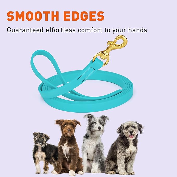 Viper Biothane K9 Working Dog Leash Waterproof Lead for Tracking Training Schutzhund Odor-Proof Long Line with Solid Brass Snap for Puppy Medium and Large Dogs, 20ft Sky Blue