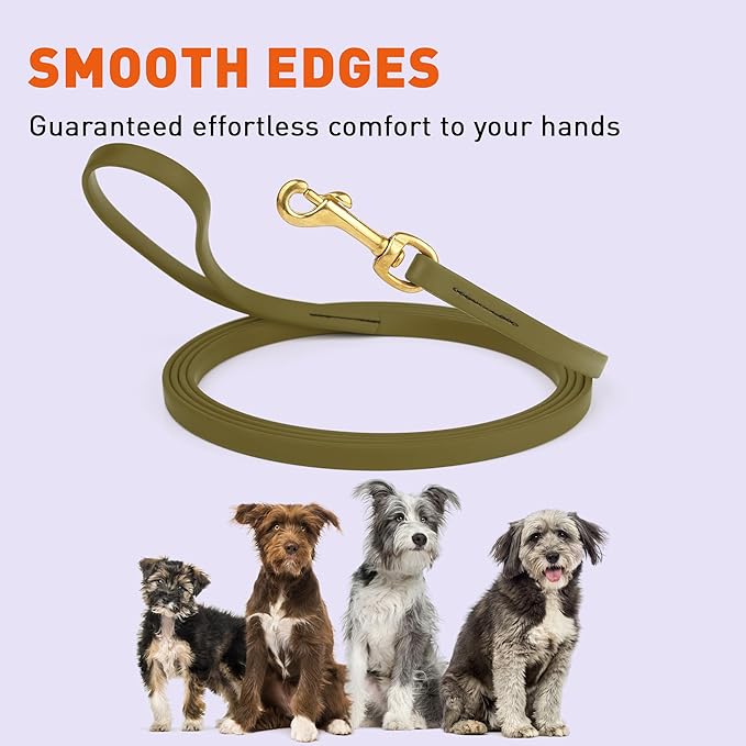 Viper Biothane K9 Working Dog Leash Waterproof Lead for Tracking Training Schutzhund Odor-Proof Long Line with Solid Brass Snap for Puppy Medium and Large Dogs, 33ft Olive Drab Green