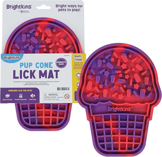 Brightkins Pup Cone Lick Mat, Food Rubber Mat and Snuffle Pet Supplies, Enrichment Puppy Pads Essentials Products, Anxiety Relief Items, Interactive Dog Toys