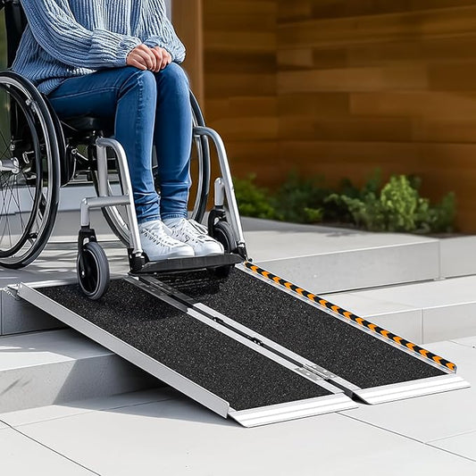 Portable Wheelchair Ramp 3FT, Non-Skid Aluminum Ramps for Wheelchairs for Home Steps, 800 LBS Capacity Handicap Ramp for Doorway, Threshold,Front Porch, Entry, Stairs 36" Lx 29.2" Wx2H