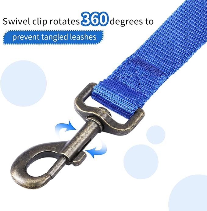 HIKISS Long Dog Leash Obedience Recall Training Agility Lead with Thickening Material for Large Dog - 15ft 20ft 30ft 50ft 100ft Training Leash(Blue 50ft)