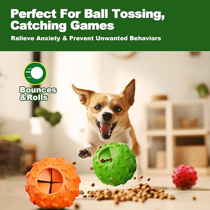 Dog Puzzle Toy 2 Pack – Cognitive Dog Treat Toy,Interactive Dog Toys for Treat Dispensing, Slow Feeder for Mental Stimulation & Anxiety Relief, Puppy Training Toy, Natural Rubber