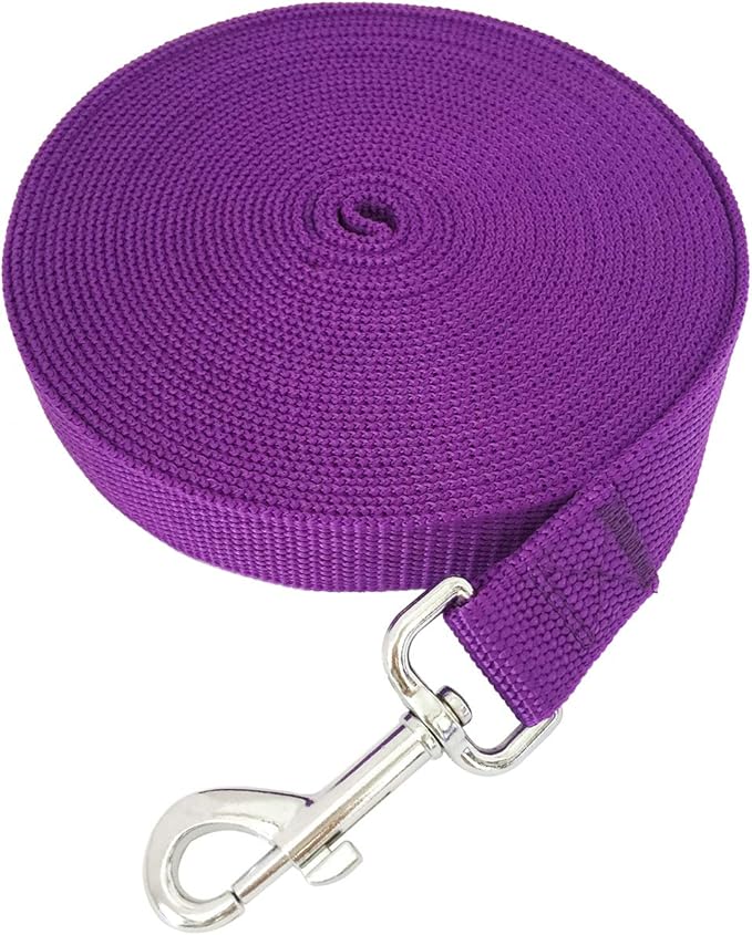 SALO Nylon Training Dog Leash for Small Medium Large Dogs, 3/4 Inch Wide, 20ft 30ft 40ft 50ft Long Leash Dog/Puppy Lead for Obedience Recall Training, Camping, or Backyard
