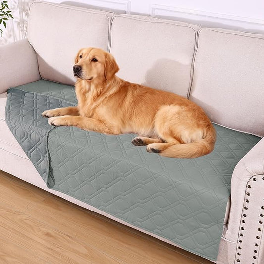 hyha Waterproof Dog Bed Blanket, Soft Pet Blankets, Waterproof Couch Cover for Dogs, Reversible Sofa Covers Washable for Furniture (40x90 Inch, Grey/Dark Grey)